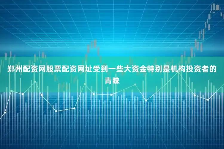 郑州配资网股票配资网址受到一些大资金特别是机构投资者的青睐